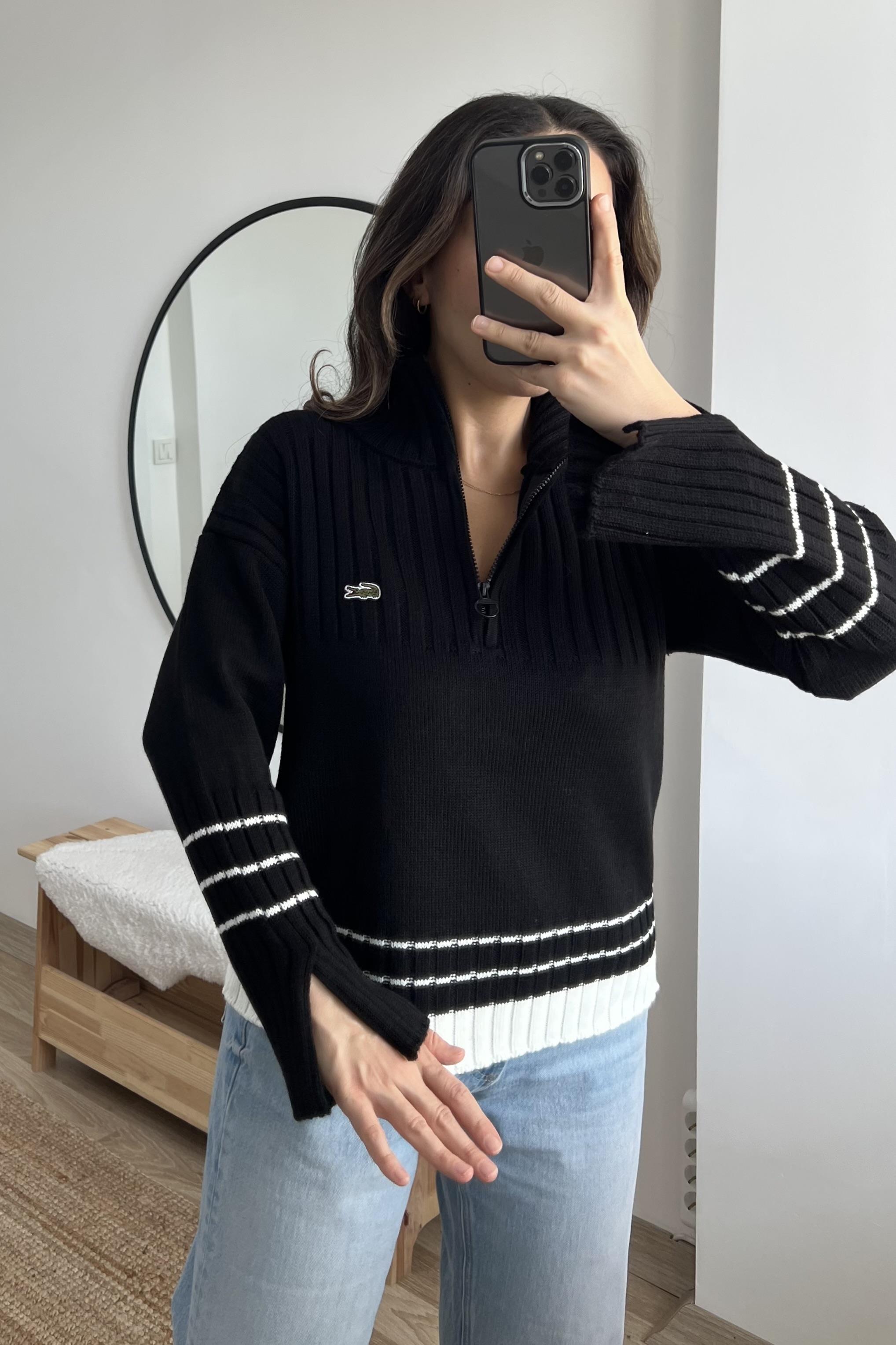 Siyah Yakası Fermuarlı Kazak uygun fiyatlarda www.butikhola.com adresinde