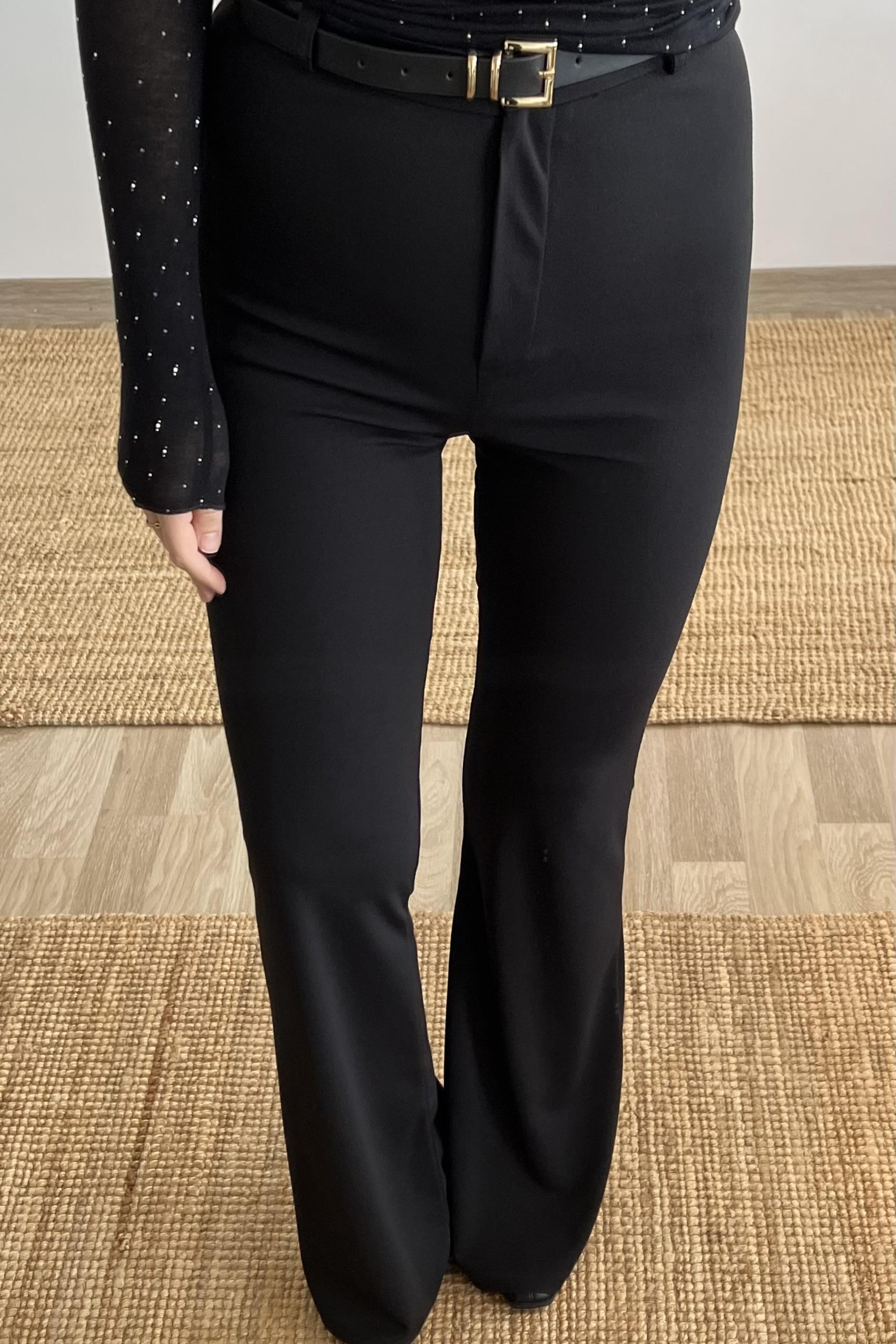 Siyah Yüksek Bel Toparlayıcı İspanyol Pantolon uygun fiyatlarda www.butikhola.com adresinde