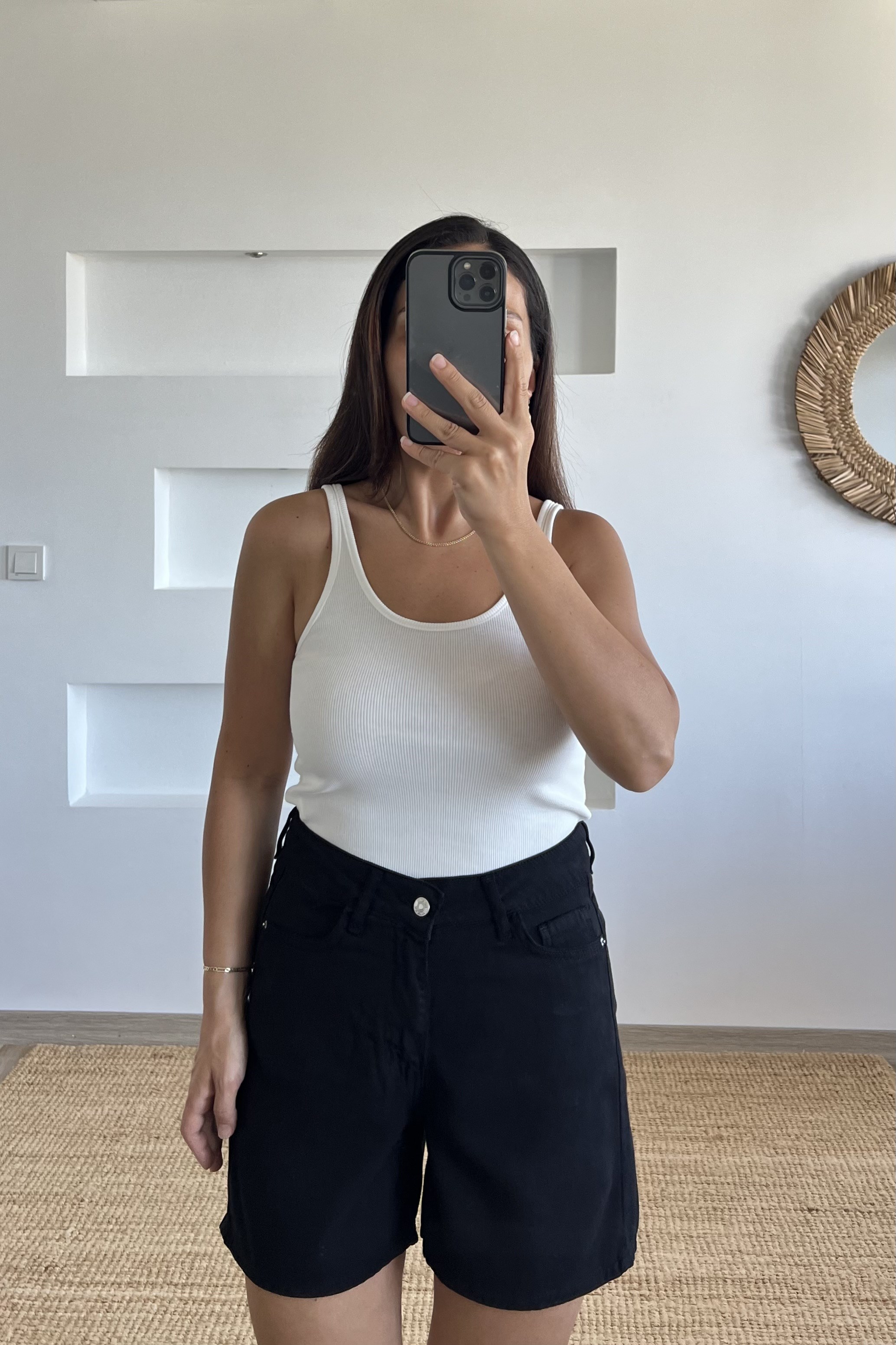 Siyah Yumuşak Dokulu Şehir Boy Şort uygun fiyatlarda www.butikhola.com adresinde