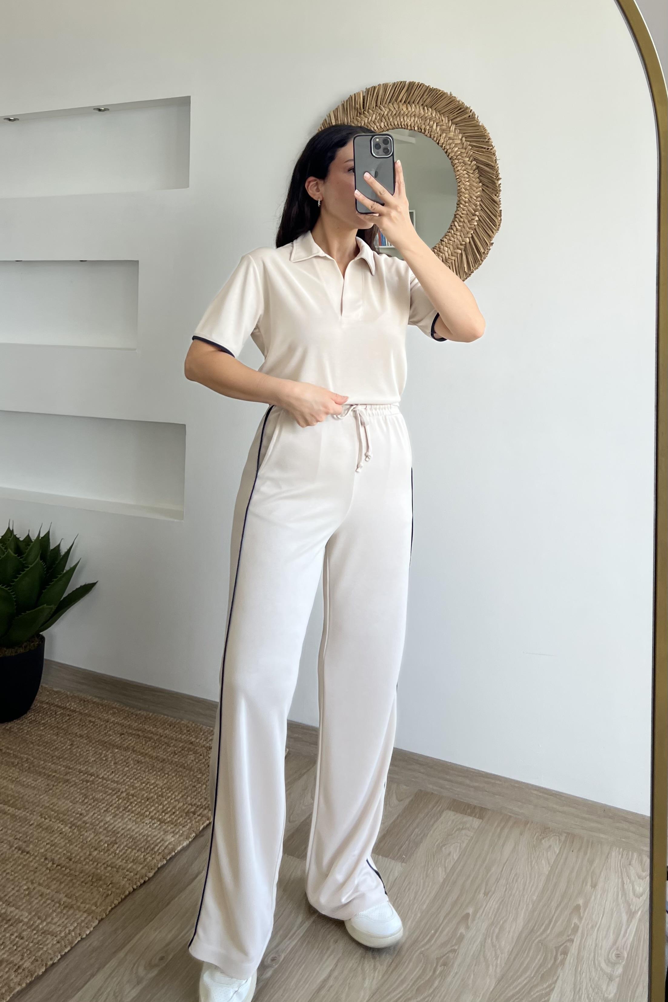 Taş Oysho Kumaş Modal Polo Yaka Tshirt Pantolon Takım uygun fiyatlarda www.butikhola.com adresinde