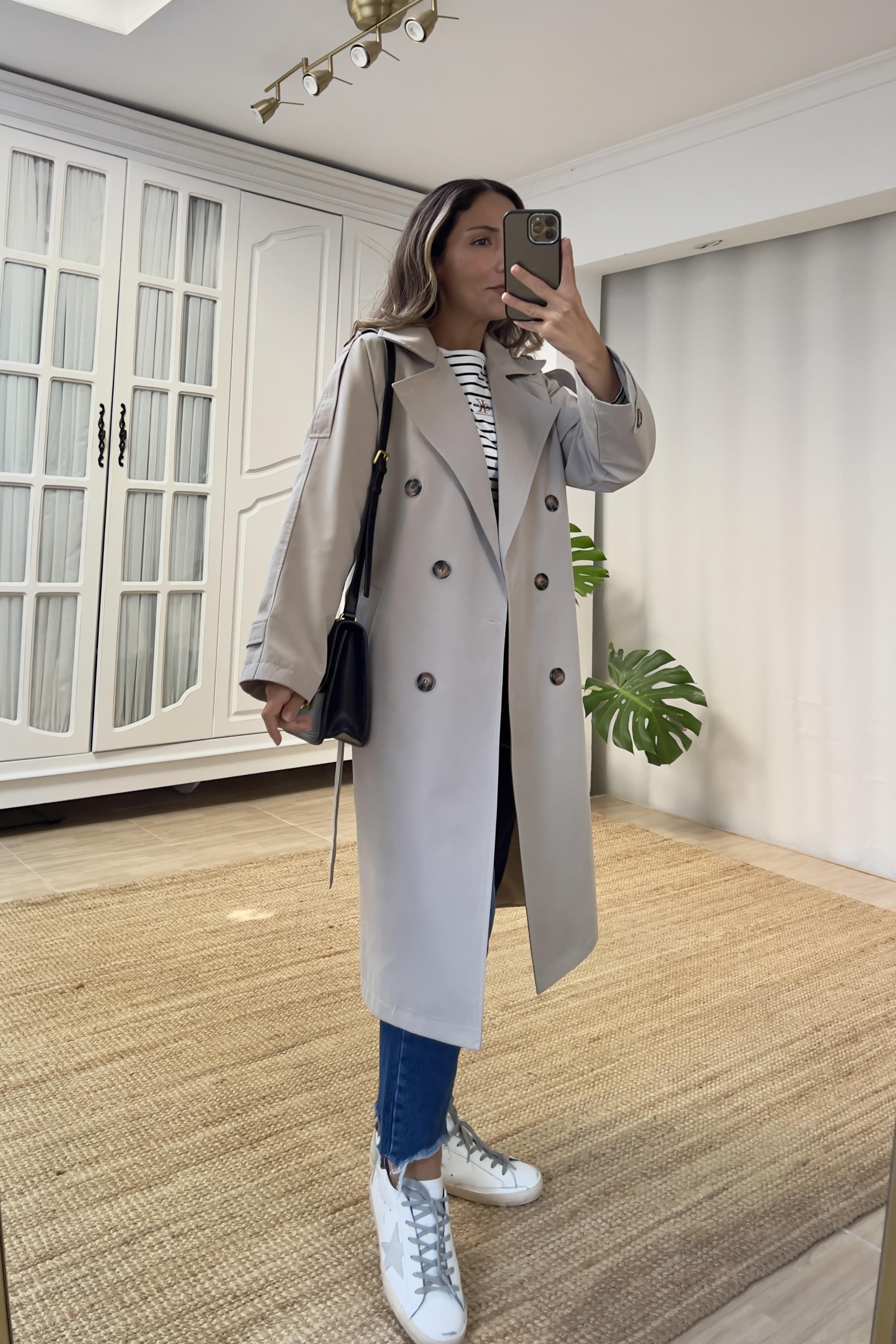 Taş Rengi Kemerli Midi Trençkot uygun fiyatlarda www.butikhola.com adresinde