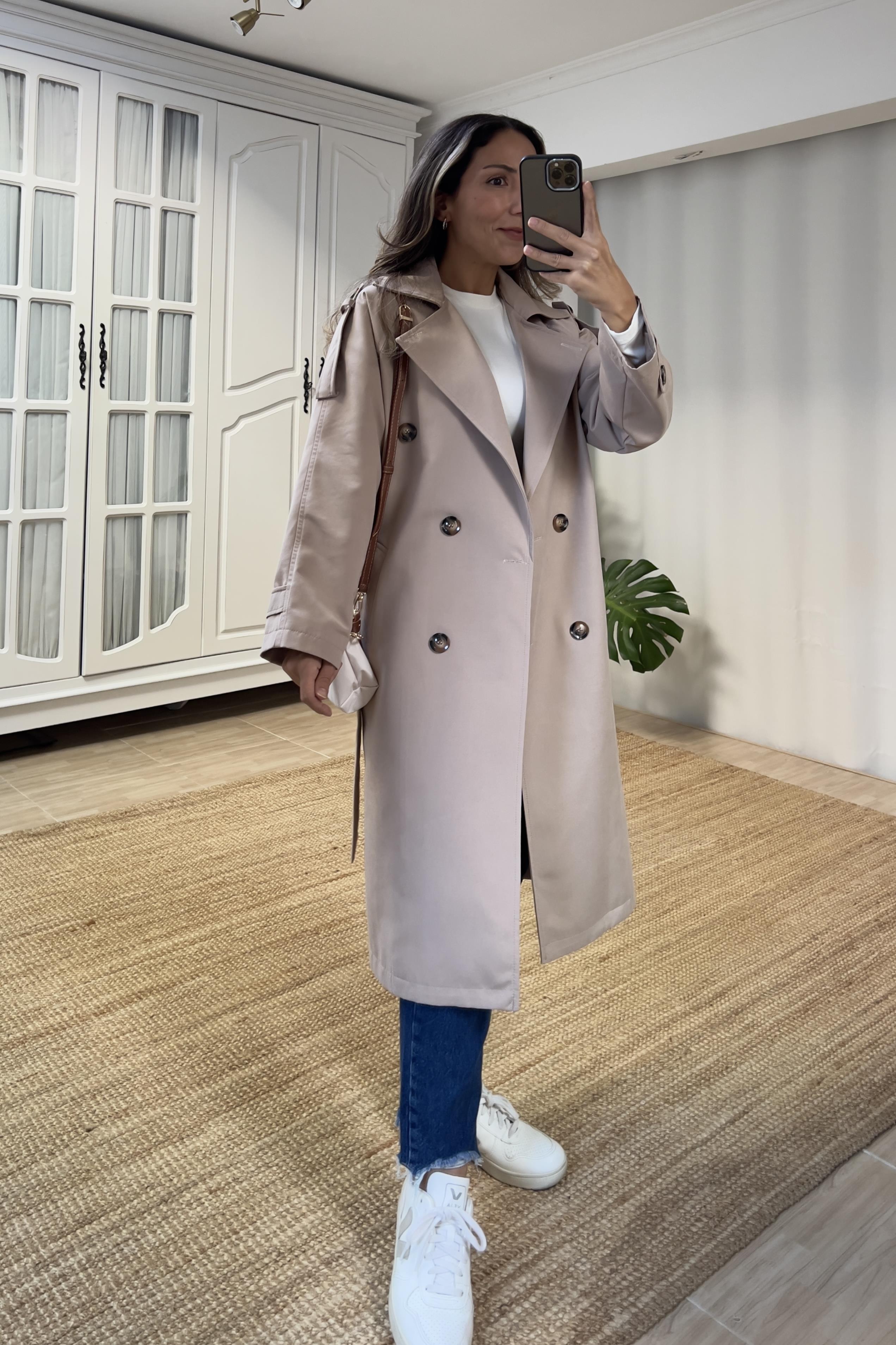 Vizon Kemerli Midi Trençkot uygun fiyatlarda www.butikhola.com adresinde