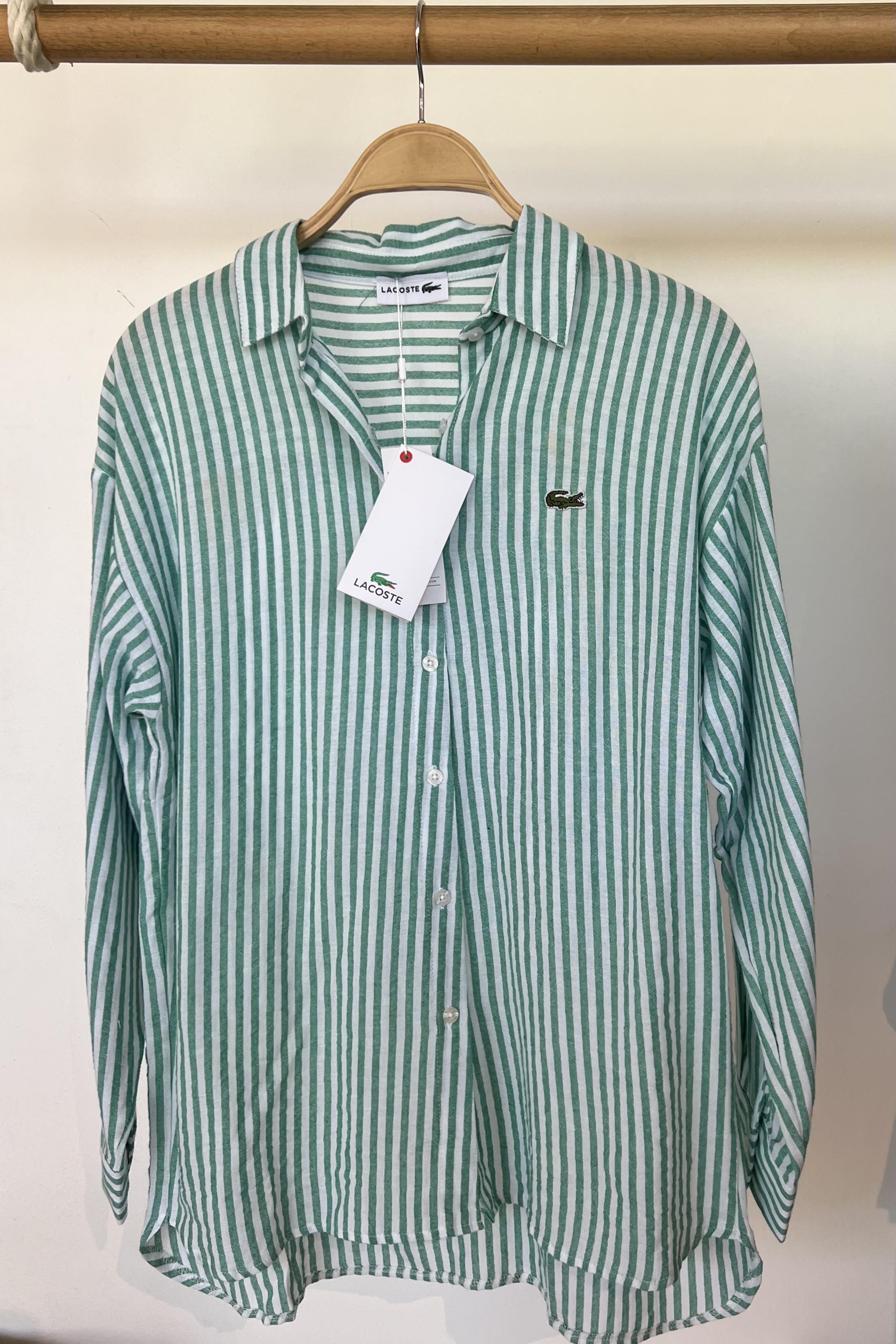 Yeşil Çizgili Organik Pamuk Gömlek  uygun fiyatlarda www.butikhola.com adresinde