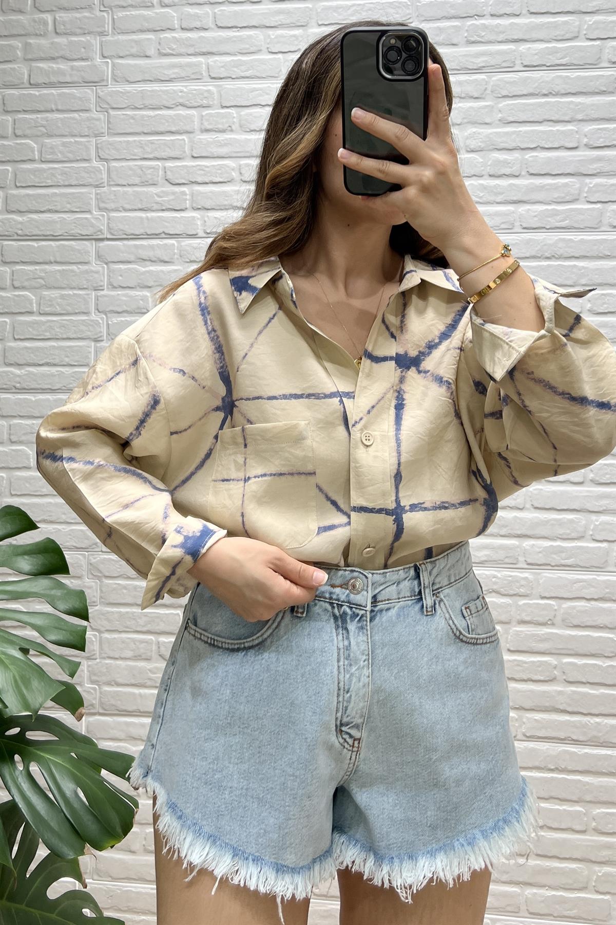 Yıkamalı Yüksek Bel Kot Şort  uygun fiyatlarda www.butikhola.com adresinde