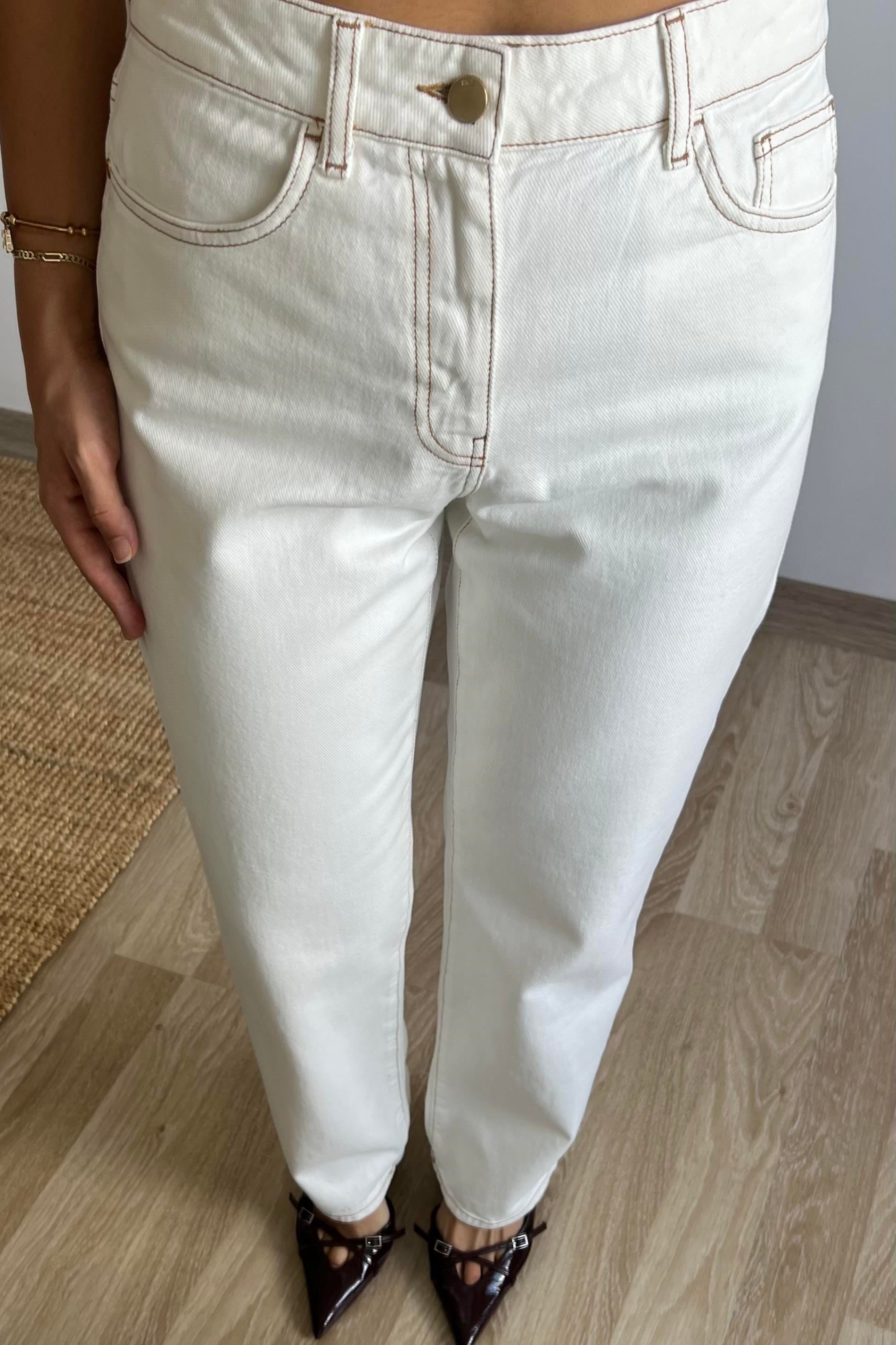 Zr Ekru Straight Fit Jean