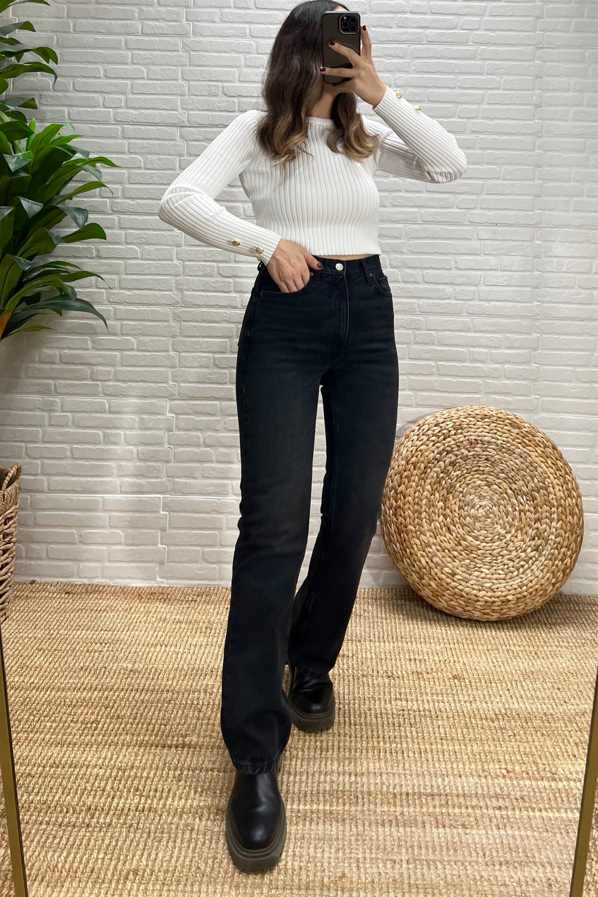 Zr Füme Long Straight Fit Jean  uygun fiyatlarda www.butikhola.com adresinde