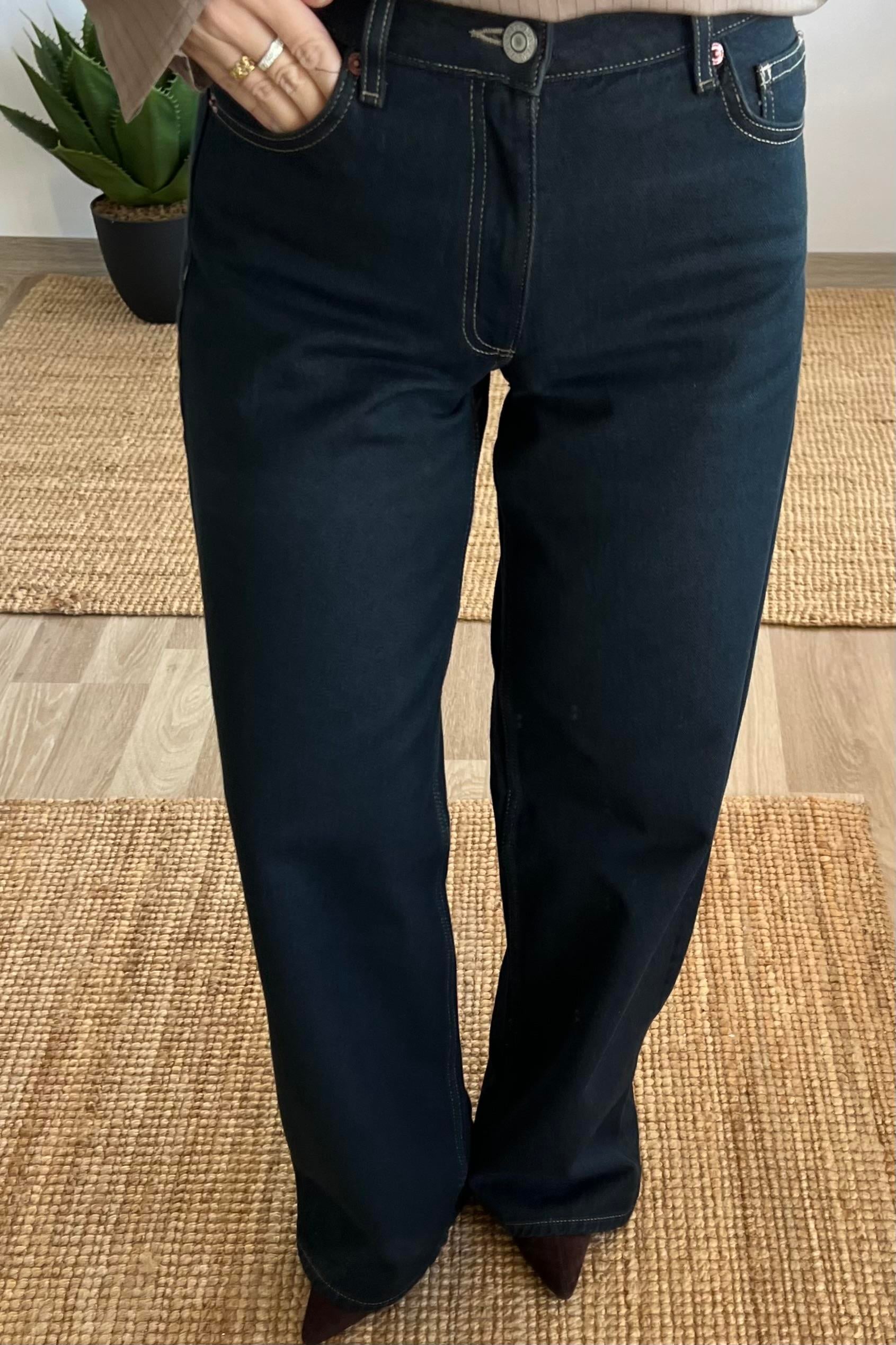 ZR Koyu Lacivert Bol Paça Jean uygun fiyatlarda www.butikhola.com adresinde
