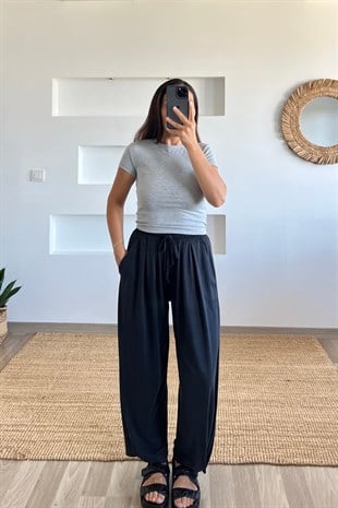 Antrasit  Paçası Düğmeli Oys Modal Balloon Pantolon uygun fiyatlarda www.butikhola.com adresinde