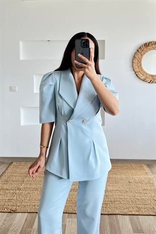 Bebe Mavisi Karpuz Kol Vatkalı Ceket Pantolon Takım uygun fiyatlarda www.butikhola.com adresinde