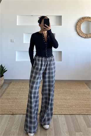 Beli Lastikli Antrasit Ekoseli Pantolon uygun fiyatlarda www.butikhola.com adresinde