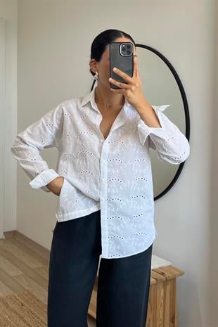Beyaz Fisto Gömlek uygun fiyatlarda www.butikhola.com adresinde