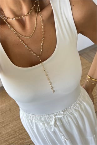 Ekru Geniş Askılı Polyamid Kolsuz Tshirt uygun fiyatlarda www.butikhola.com adresinde