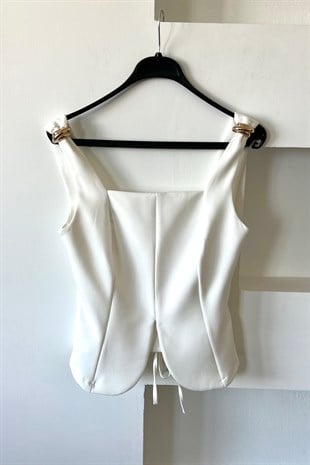 Ekru Ruby Korse Bluz uygun fiyatlarda www.butikhola.com adresinde