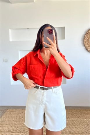 Ekru Yumuşak Dokulu Şehir Boy Şort uygun fiyatlarda www.butikhola.com adresinde