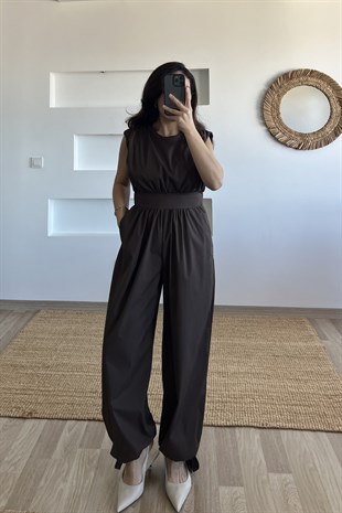 Kahverengi Beli Lastikli Tulum uygun fiyatlarda www.butikhola.com adresinde