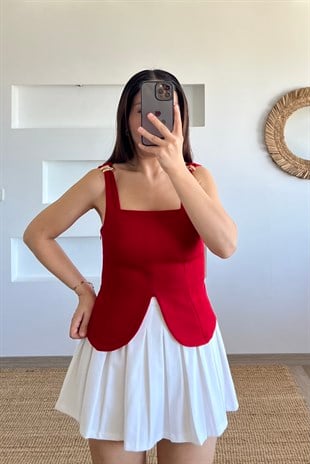 Kırmızı Ruby Korse Bluz uygun fiyatlarda www.butikhola.com adresinde