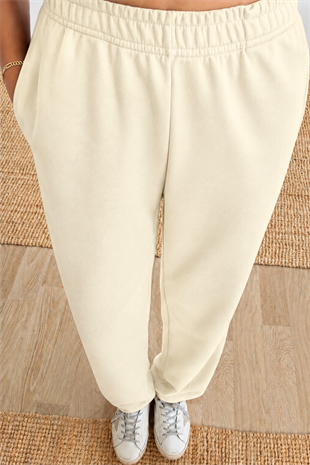 Krem Rengi Jogger Eşofman uygun fiyatlarda www.butikhola.com adresinde