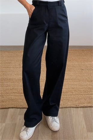 Lacivert Barrel Pantolon uygun fiyatlarda www.butikhola.com adresinde