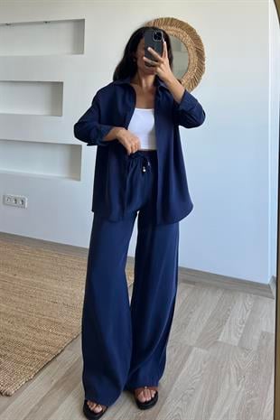 Lacivert Modal Premium Gömlek Pantolon Takım uygun fiyatlarda www.butikhola.com adresinde