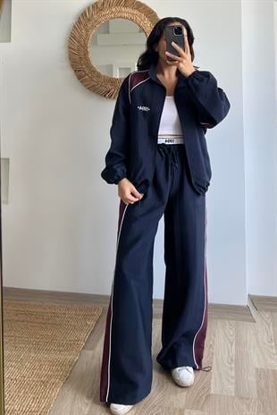 Lacivert Şerit Detaylı Bomber Ceket ve Pantolon Takım uygun fiyatlarda www.butikhola.com adresinde