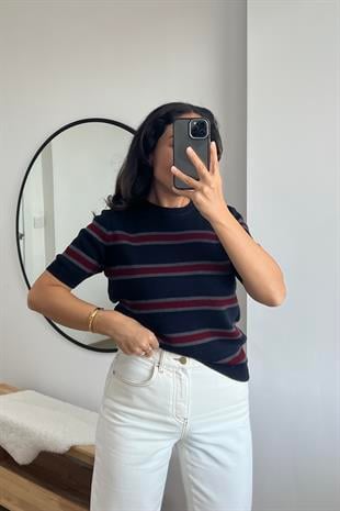MD Lacivert Bisiklet Yaka Kolej Triko uygun fiyatlarda www.butikhola.com adresinde