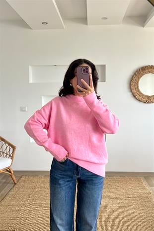 Pembe Soft Touch Basic Kazak  uygun fiyatlarda www.butikhola.com adresinde