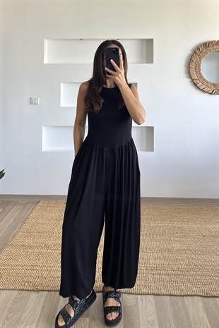 Siyah Basic Şalvar Tulum uygun fiyatlarda www.butikhola.com adresinde