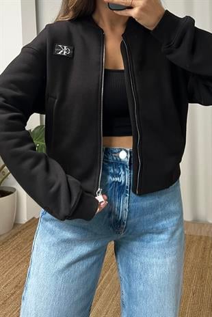 Siyah Ck Fermuarlı Bomber Sweatshirt  uygun fiyatlarda www.butikhola.com adresinde