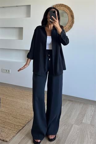 Siyah Modal Premium Gömlek Pantolon Takım uygun fiyatlarda www.butikhola.com adresinde