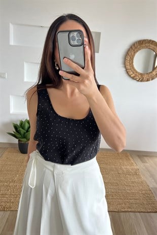 Siyah Taşlı Tensel BLuz uygun fiyatlarda www.butikhola.com adresinde