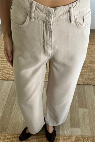 Taş Rengi Yumuşak Dokulu Jean uygun fiyatlarda www.butikhola.com adresinde