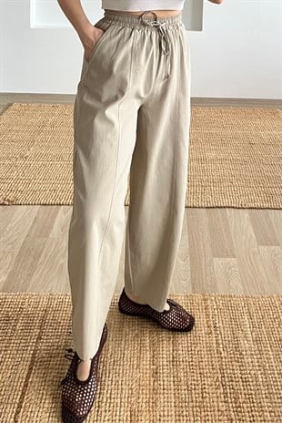 Vizon Barrel Ham Keten Pantolon uygun fiyatlarda www.butikhola.com adresinde