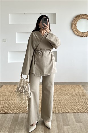 Vizon Kimono Pantolon Keten Takım uygun fiyatlarda www.butikhola.com adresinde