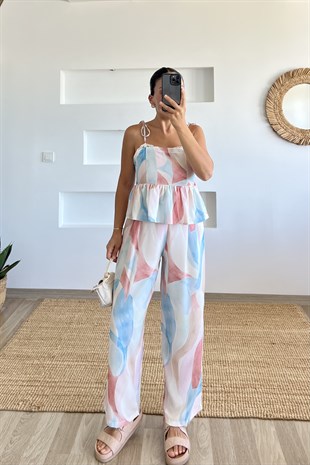 Zr Çok Renkli Bluz Pantolon Takım uygun fiyatlarda www.butikhola.com adresinde
