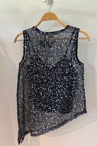 Zr Lacivert Pullu File Bluz uygun fiyatlarda www.butikhola.com adresinde