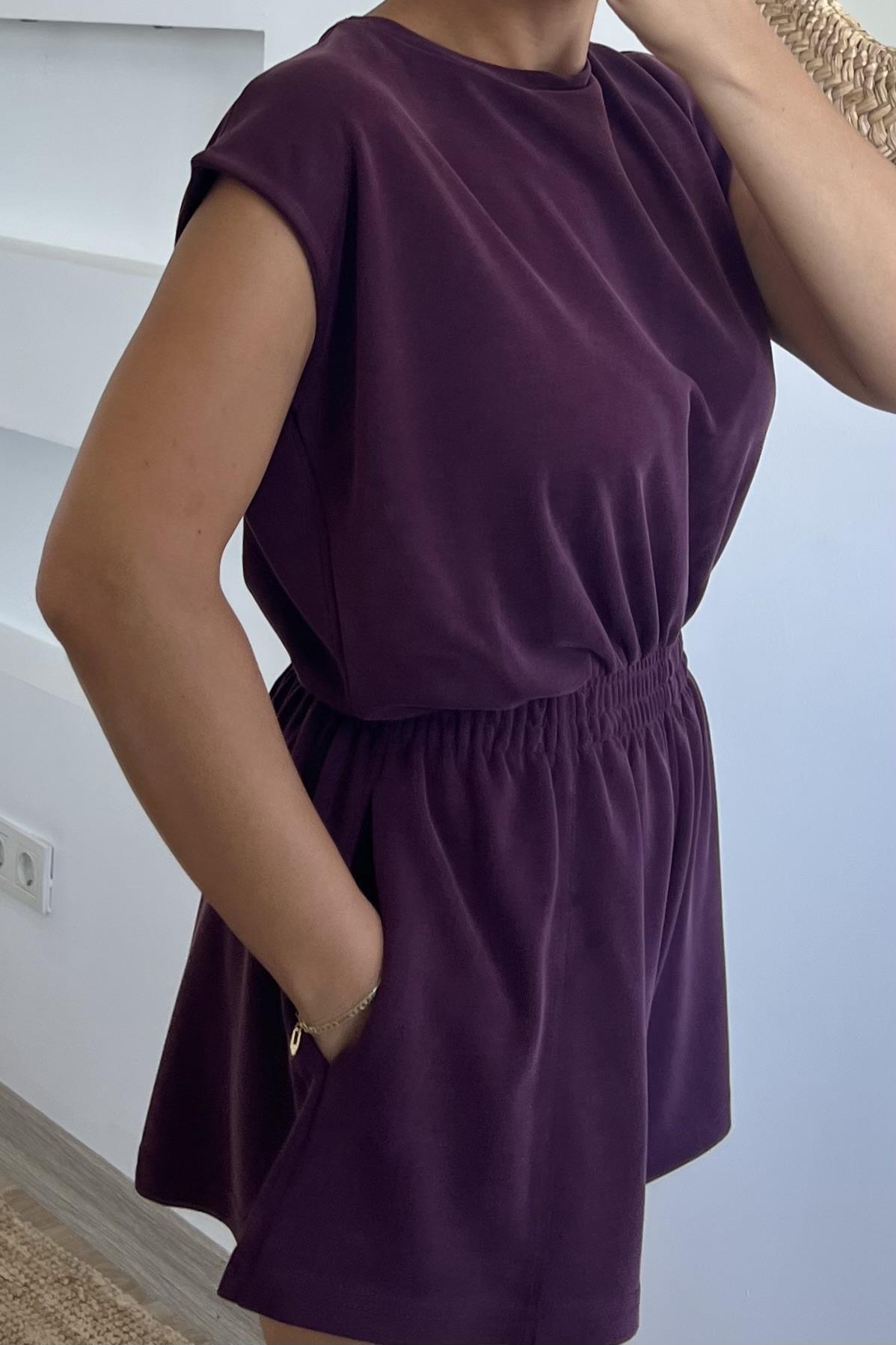 Bordo Oysho Kumaş Modal Tulum uygun fiyatlarda www.butikhola.com adresinde