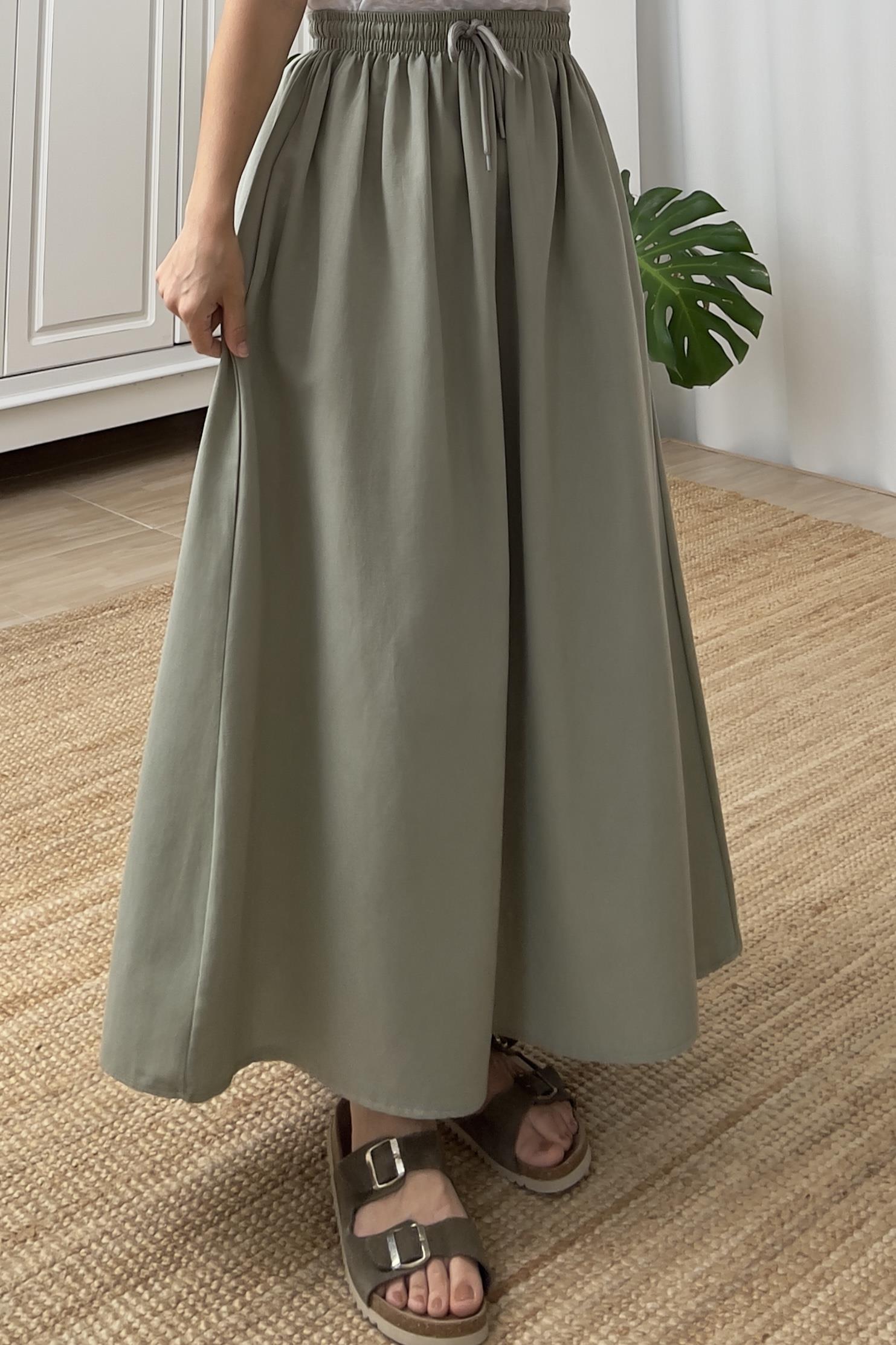 Haki Cepli Kloş Keten Etek uygun fiyatlarda www.butikhola.com adresinde
