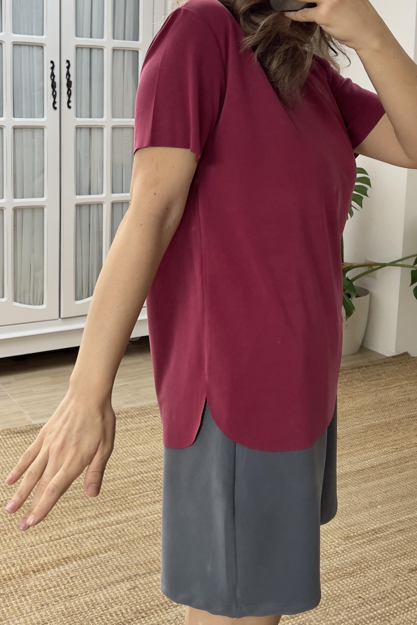 Mürdüm Oys Modal Tshirt uygun fiyatlarda www.butikhola.com adresinde