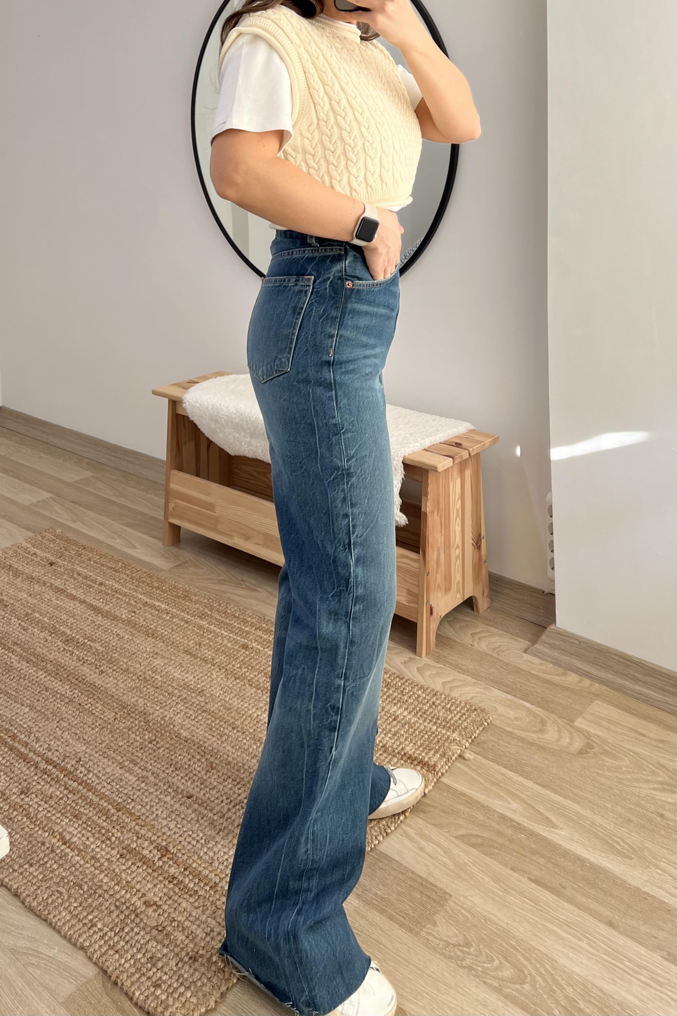 Zr Mavi Yıkamalı Long Straight Fit Kesik Paça Jean  uygun fiyatlarda www.butikhola.com adresinde