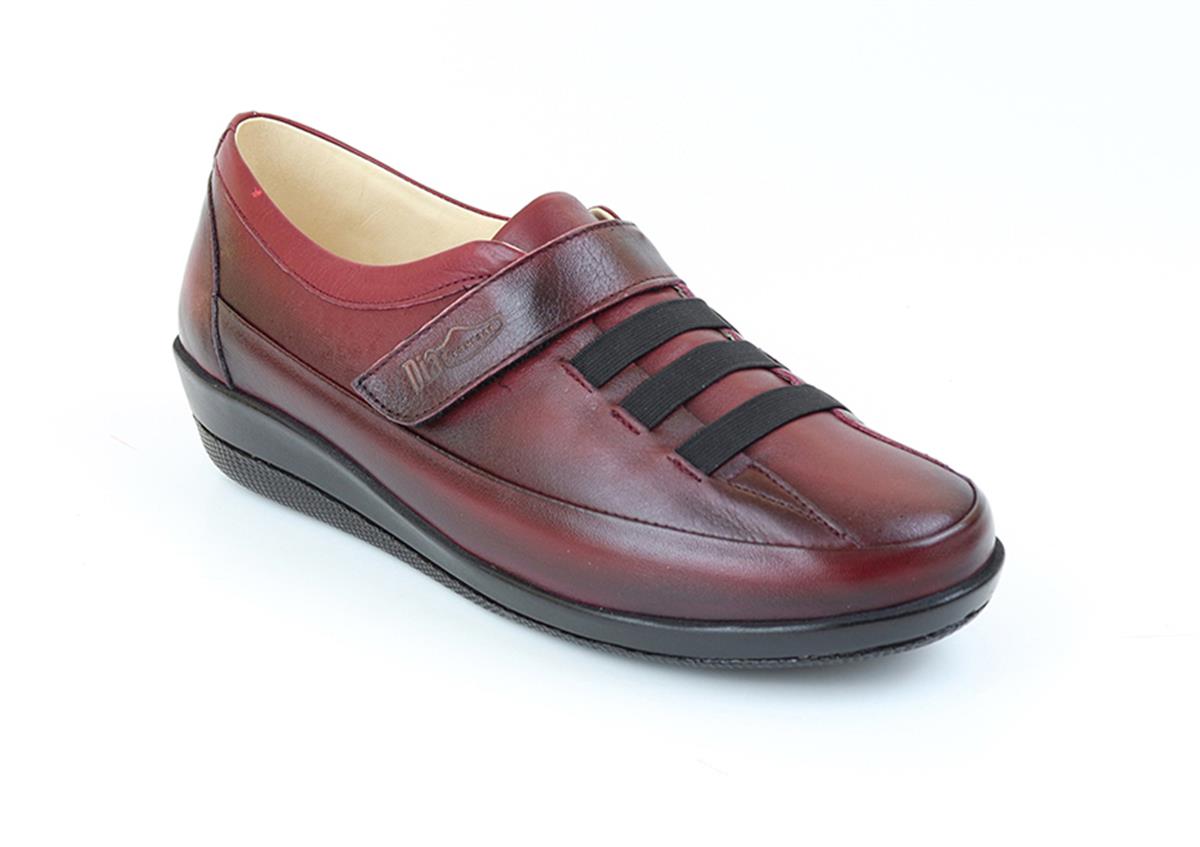 TOPTAN ORTOPEDiK DİYABETİK KADIN AYAKKABI BORDO DİA 004