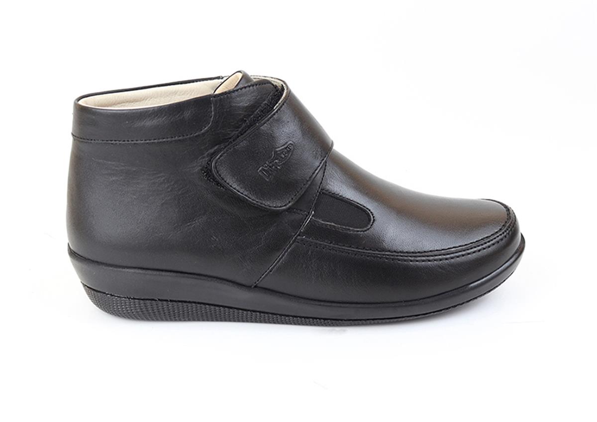 TOPTAN ORTOPEDiK DİYABETİK KADIN BOT SİYAH DİA 009