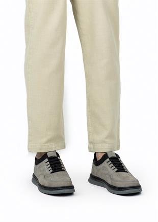 Dia Ortopedik Casual Süet Erkek Ayakkabı Açık Gri