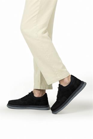 Dia Ortopedik Casual Süet Erkek Ayakkabı Siyah-Gri