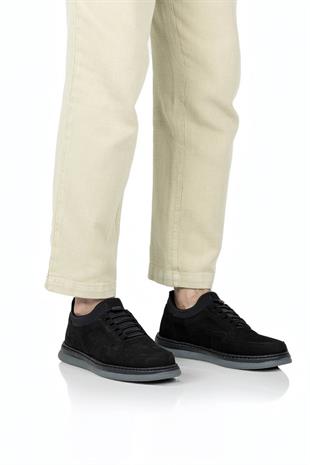 Dia Ortopedik Casual Süet Erkek Ayakkabı Siyah-Gri