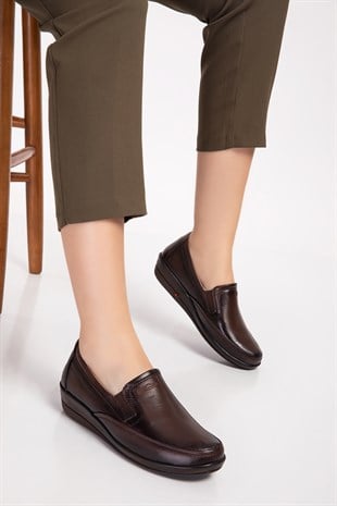 Dark Brown Diabetic Orthopedic For Women Casual Shoes