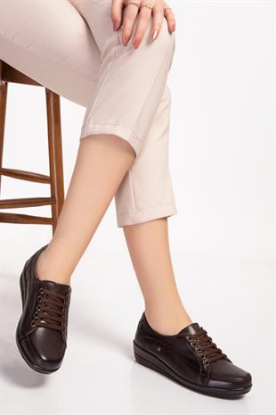 Dark Brown Diabetic Orthopedic For Women Walking Shoes