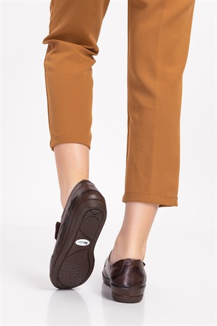 Brown Diabetic Orthopedic for Women Walking Shoes