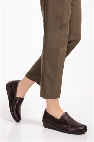 Dark Brown Diabetic Orthopedic For Women Casual Shoes