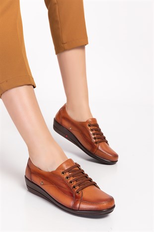 Brown Diabetic Orthopedic Women Walking Shoes