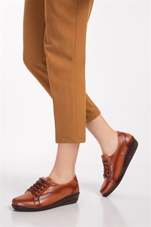 Brown Diabetic Orthopedic Women Walking Shoes